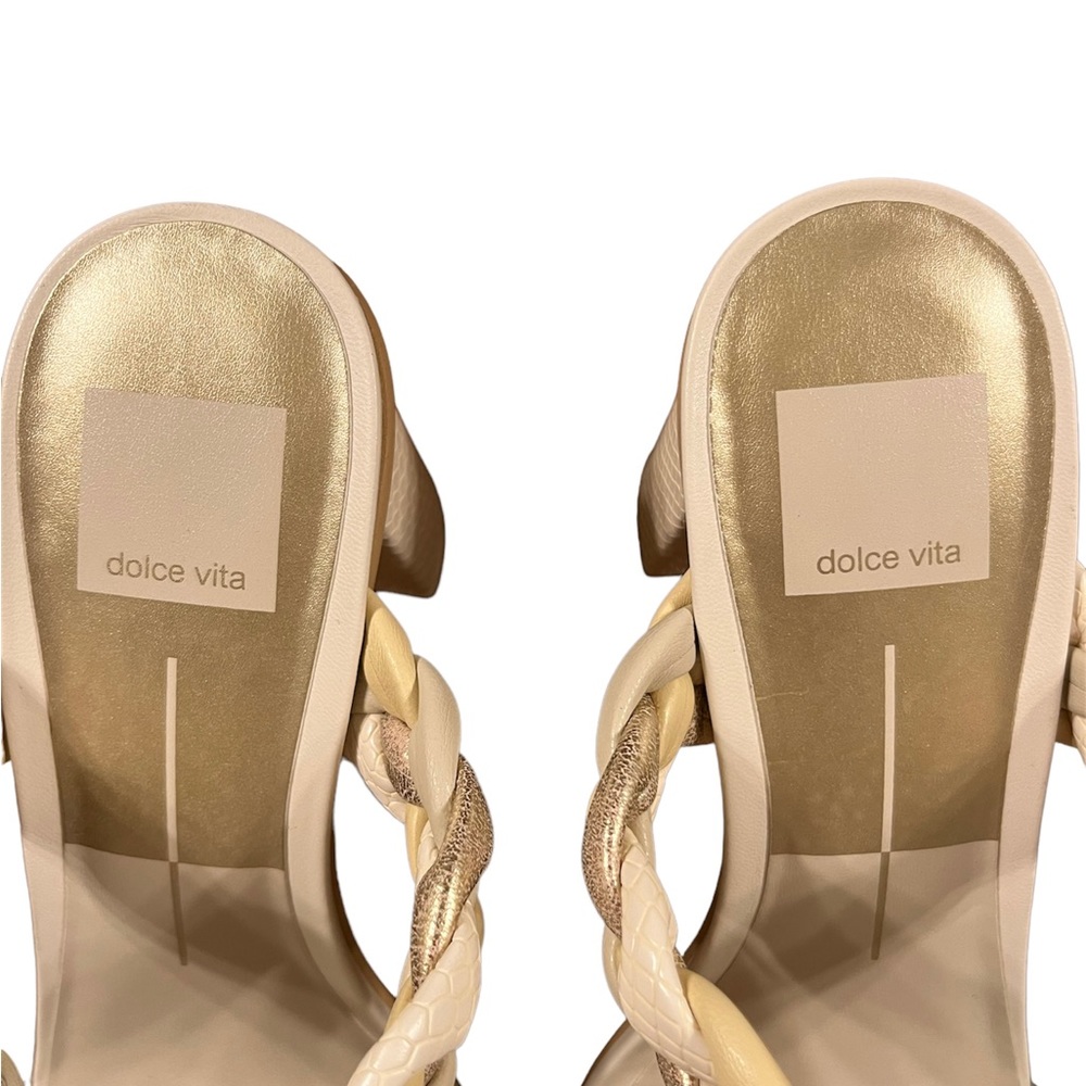 dolce vita Paily Braided Heels NWT Ivory Multi Stella Womes Size 8.5 New in Box - Picture 7 of 10